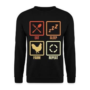 Eat Sleep Farming Repeat - Unisex Sweatshirt - black - Front - Alina (178cm) & Michal (187cm)