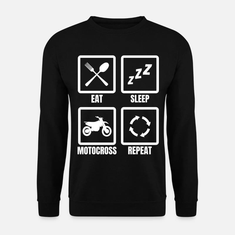 Manger dormir Motocross Répéter - Sweat-shirt Unisexe - noir