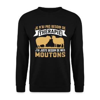j'ai juste besoin de mes moutons - Sweat-shirt Unisexe - noir - Devant - Alina (178cm) & Michal (187cm)