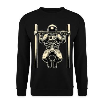Calisthenics Astronaut Pull-ups Gift - Unisex Sweatshirt - black - Front - Alina (178cm) & Michal (187cm)