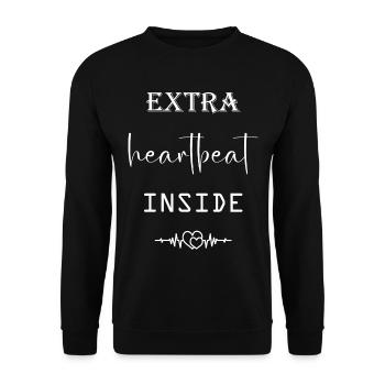 Zusätzlicher Herzschlag im Inneren - Unisex Pullover - Schwarz - Vorne - Alina (178cm) & Michal (187cm)