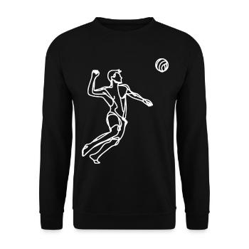 Croquis de beach-volley - Sweat-shirt Unisexe - noir - Devant - Alina (178cm) & Michal (187cm)