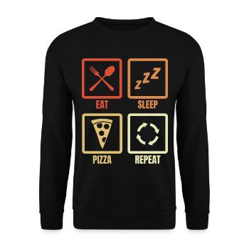Eat Sleep Pizza Repeat - Unisex Sweatshirt - black - Front - Alina (178cm) & Michal (187cm)