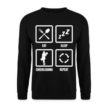 Eat Sleep Cheerleading Repeat - Unisex Sweatshirt - black - Front - Alina (178cm) & Michal (187cm)