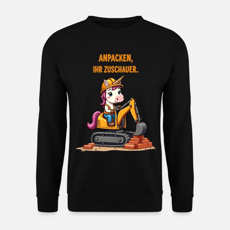 Einhorn Baggermeister - Unisex Pullover - Schwarz