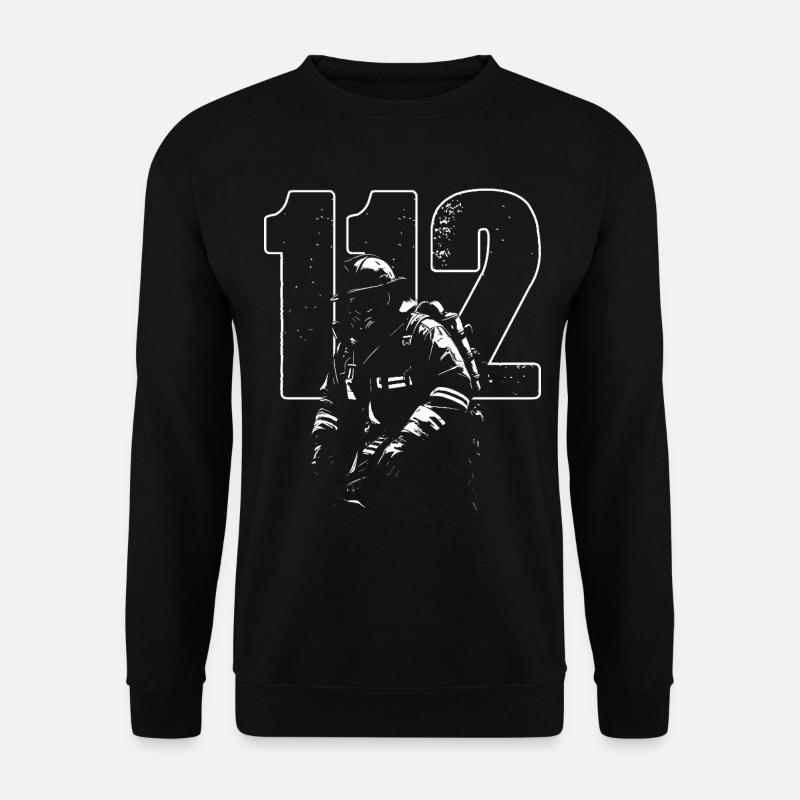 Feuerwehrheld 12 Flammenbild - Unisex Pullover - Schwarz