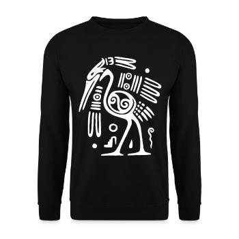 White totem bird - Unisex Sweatshirt - black - Front - Alina (178cm) & Michal (187cm)