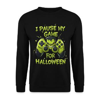 Gamepad Gamer Halloween Zombie Gamer Takes a Break - Unisex Sweatshirt - black - Front - Alina (178cm) & Michal (187cm)