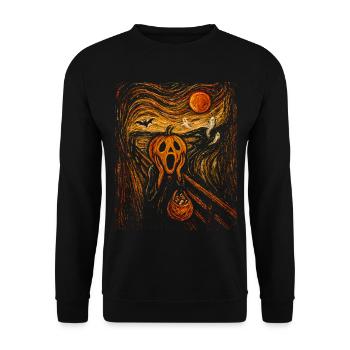 Halloween Pumpkin Scream Spooky Ghosts  Bat Design - Unisex Sweatshirt - black - Front - Alina (178cm) & Michal (187cm)