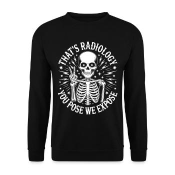 Skeleton Peace Radiology Logo - Unisex Sweatshirt - black - Front - Alina (178cm) & Michal (187cm)