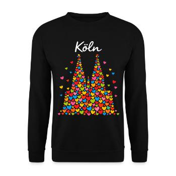 Cologne Carnival Alaaf Confetti Gift - Unisex Sweatshirt - black - Front - Alina (178cm) & Michal (187cm)