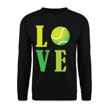 Ich liebe Tennis - Unisex Pullover - Schwarz - Vorne - Alina (178cm) & Michal (187cm)
