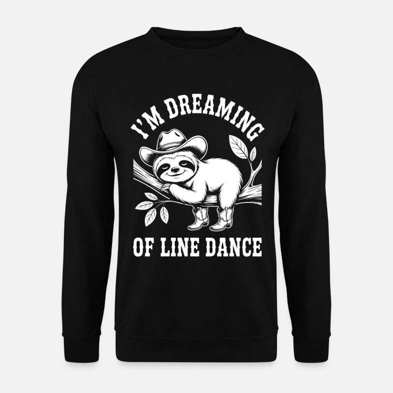 Sloth Cowboy Dancing Line Dance - Unisex Sweatshirt - black