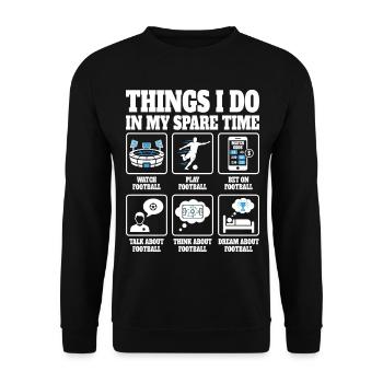 Dinge, die ich tue Fußball Fußballspieler - Unisex Pullover - Schwarz - Vorne - Alina (178cm) & Michal (187cm)
