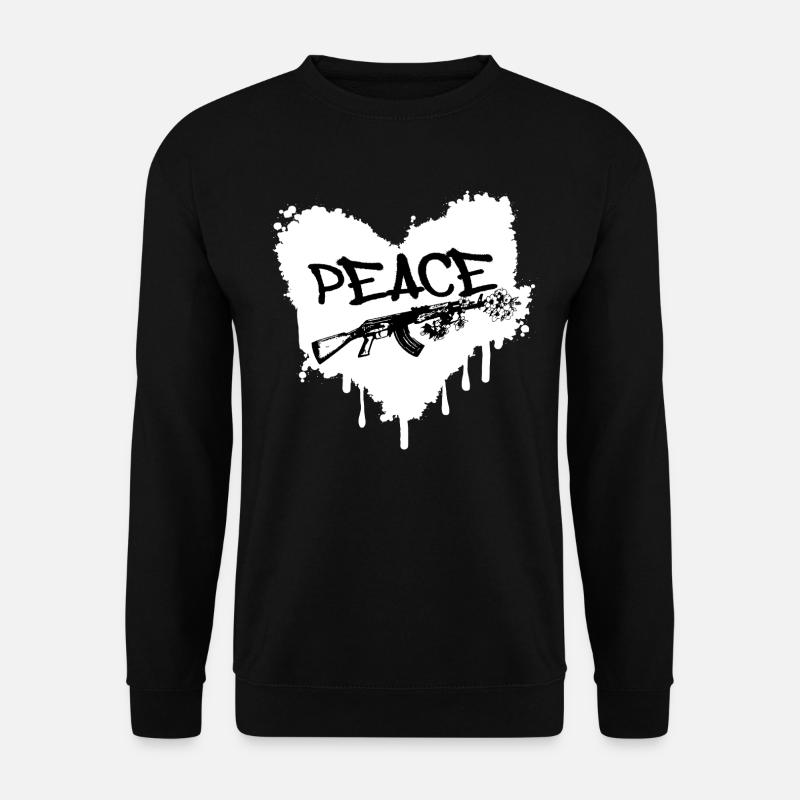 Frieden Gewehr Blüten Graffiti - Unisex Pullover - Schwarz