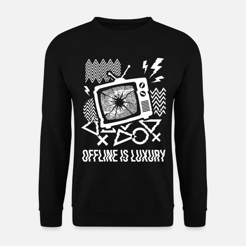 Offline Is Luxury Glitch TV - Unisex Sweatshirt - black