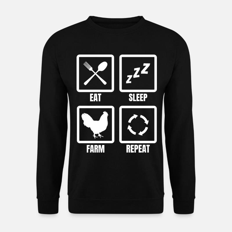 Eat Sleep Farm Repeat - Unisex Pullover - Schwarz