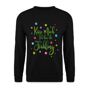 Kiss me I'm spring - Unisex Sweatshirt - black - Front - Alina (178cm) & Michal (187cm)
