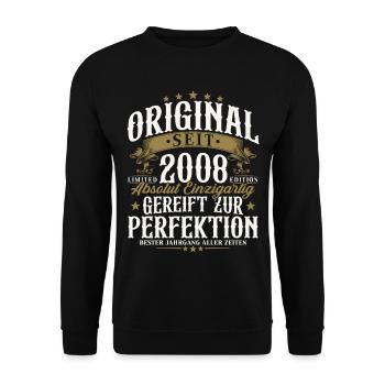 Cadeau vintage 18 anniversaires vintage 2008 - Sweat-shirt Unisexe - noir - Devant - Alina (178cm) & Michal (187cm)