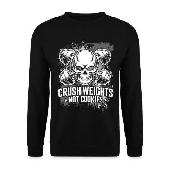 Crush Weights Gym No Sugar - Unisex Sweatshirt - black - Front - Alina (178cm) & Michal (187cm)