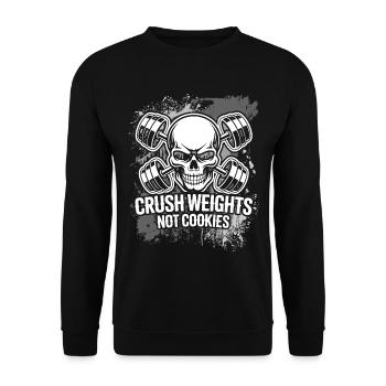 Crush Weights Gym - Unisex Sweatshirt - black - Front - Alina (178cm) & Michal (187cm)