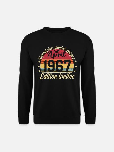 1967 April Birthday April 1967 - Unisex Sweatshirt - black