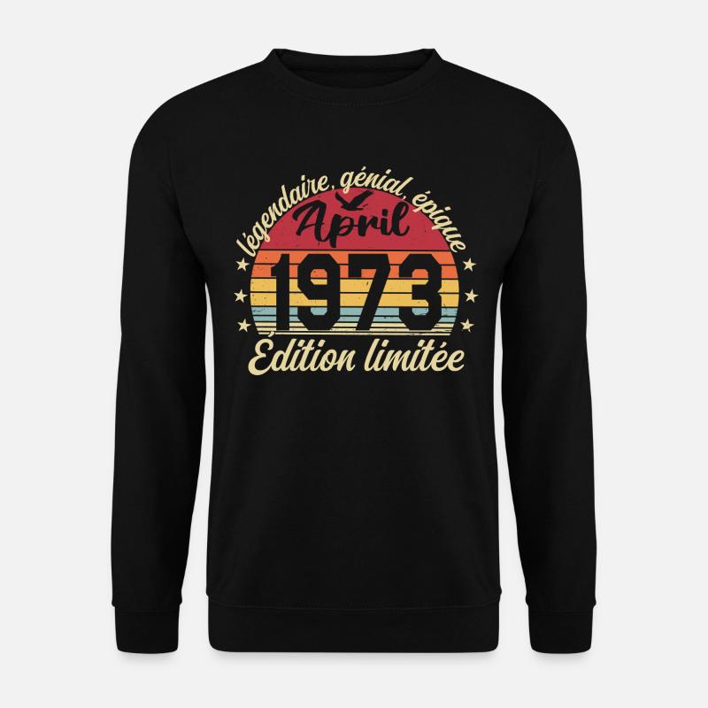 1973 April Anniversary April 1973 - Unisex Sweatshirt - black