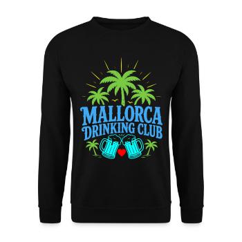 Malle 2026 Mallorca Drinking Club - Unisex Sweatshirt - black - Front - Alina (178cm) & Michal (187cm)