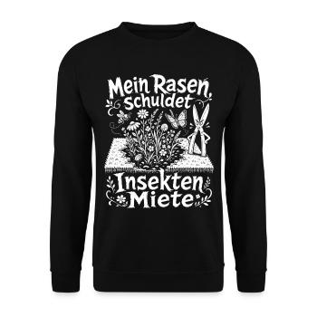 Wilde Wiese gegen Einheitsrasen - Unisex Pullover - Schwarz - Vorne - Alina (178cm) & Michal (187cm)