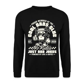 Cool Dads Club - Dad 2026 Gift Father Father's Day - Unisex Sweatshirt - black - Front - Alina (178cm) & Michal (187cm)