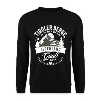 Tiroler Berge Alpenland Wandern Natur - Unisex Pullover - Schwarz - Vorne - Alina (178cm) & Michal (187cm)