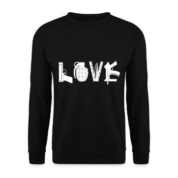 Amour Armes Pas de violence armée Peace Street Art - Sweat-shirt Unisexe - noir - Devant - Alina (178cm) & Michal (187cm)