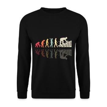 Roofer Human Evolution Retro Vintage Construction - Unisex Sweatshirt - black - Front - Alina (178cm) & Michal (187cm)