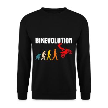 Motorcycle Evolution Vintage Shadow Biker - Unisex Pullover - Schwarz - Vorne - Alina (178cm) & Michal (187cm)