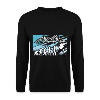Skiing Evolution Vintag Winter Sport Ski - Unisex Pullover - Schwarz - Vorne - Alina (178cm) & Michal (187cm)