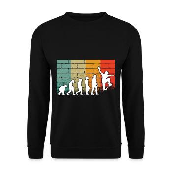 Evolution Skateboarding Skate Retro Streetwear - Unisex Sweatshirt - black - Front - Alina (178cm) & Michal (187cm)