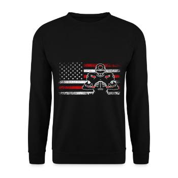 USA Soccer Player Coach American Football - Sweat-shirt Unisexe - noir - Devant - Alina (178cm) & Michal (187cm)