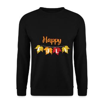 Happy Fall - Autumn Lover - Unisex Sweatshirt - black - Front - Alina (178cm) & Michal (187cm)