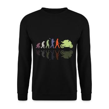 Motorcycle Evolution Vintage Shadow Biker - Unisex Pullover - Schwarz - Vorne - Alina (178cm) & Michal (187cm)