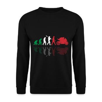 Motorcycle Evolution Vintage Shadow Italy Biker - Unisex Pullover - Schwarz - Vorne - Alina (178cm) & Michal (187cm)
