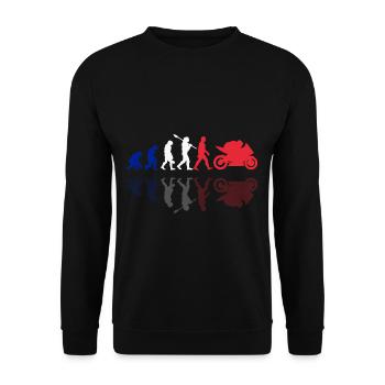 Motorcycle Evolution Vintage France Biker - Unisex Pullover - Schwarz - Vorne - Alina (178cm) & Michal (187cm)