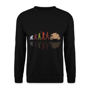 Motorcycle Evolution Vintage Shadow Biker - Unisex Pullover - Schwarz - Vorne - Alina (178cm) & Michal (187cm)