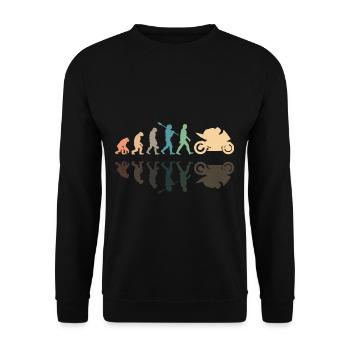Motorcycle Evolution Vintage Shadow Biker - Unisex Pullover - Schwarz - Vorne - Alina (178cm) & Michal (187cm)