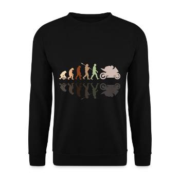 Motorcycle Evolution Vintage Shadow Biker - Unisex Pullover - Schwarz - Vorne - Alina (178cm) & Michal (187cm)
