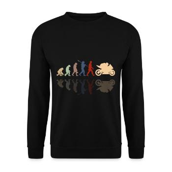 Motorcycle Evolution Vintage Shadow Biker - Unisex Pullover - Schwarz - Vorne - Alina (178cm) & Michal (187cm)