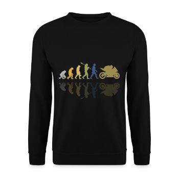 Motorcycle Evolution Vintage Shadow Biker - Unisex Pullover - Schwarz - Vorne - Alina (178cm) & Michal (187cm)