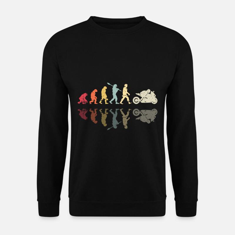Motorcycle Evolution Vintage Superbike Biker - Unisex Pullover - Schwarz