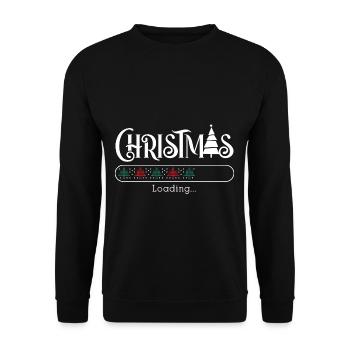 Christmas Loading - Unisex Sweatshirt - black - Front - Alina (178cm) & Michal (187cm)