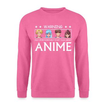 WARNING ANIME - Unisex Sweatshirt - pink - Front