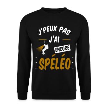 J'peux pas J ai encore spéleo - Sweat-shirt Unisexe - noir - Devant - Alina (178cm) & Michal (187cm)